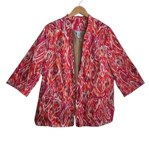 Maggie Barnes for Catherines Open Abstract Blazer Jacket Women Plus 1X 18-20W